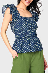 Elle Boho Flutter Sleeve Top  From Gibsonlook