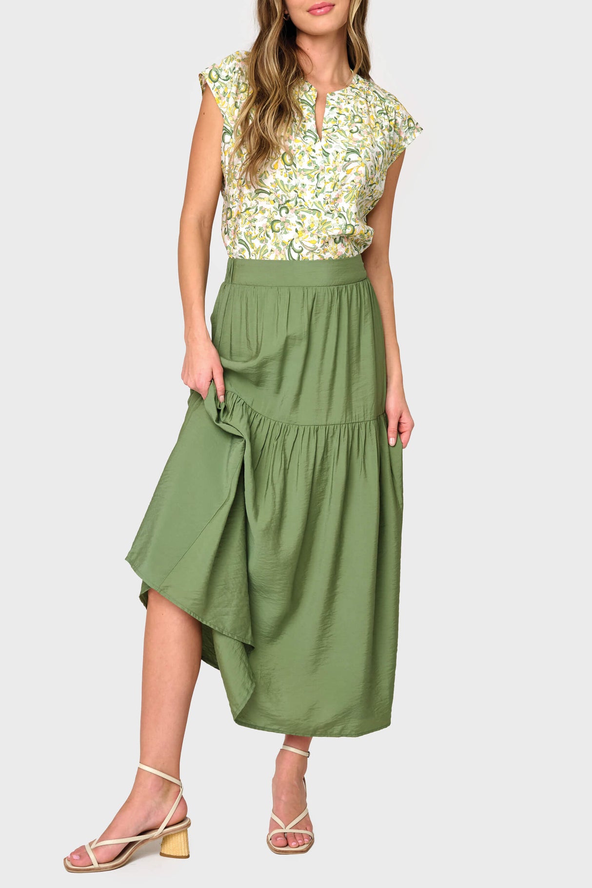 Playa Tiered Maxi Skirt From Gibsonlook