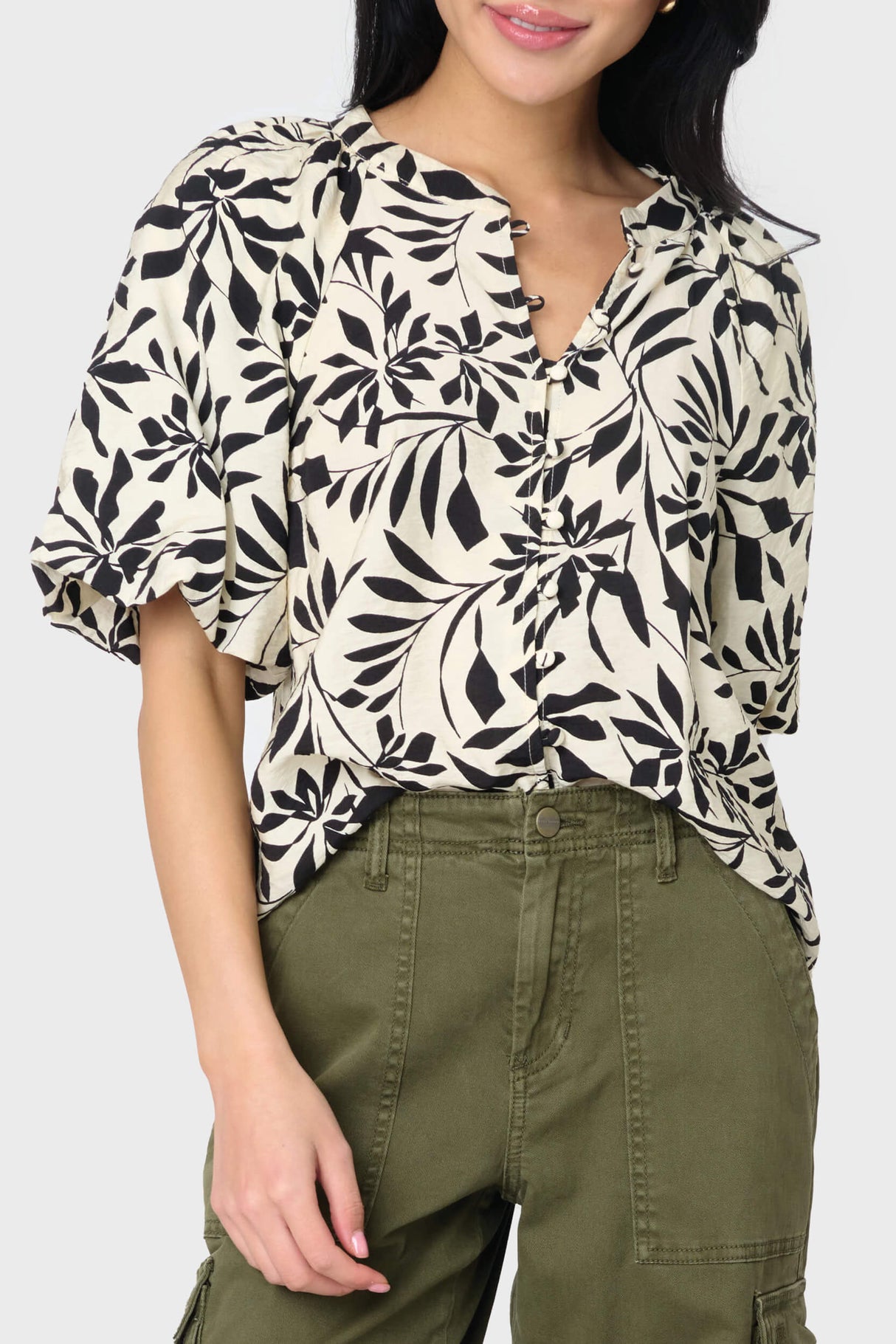 Playa Bell Sleeve Button Blouse from Gibsonlook