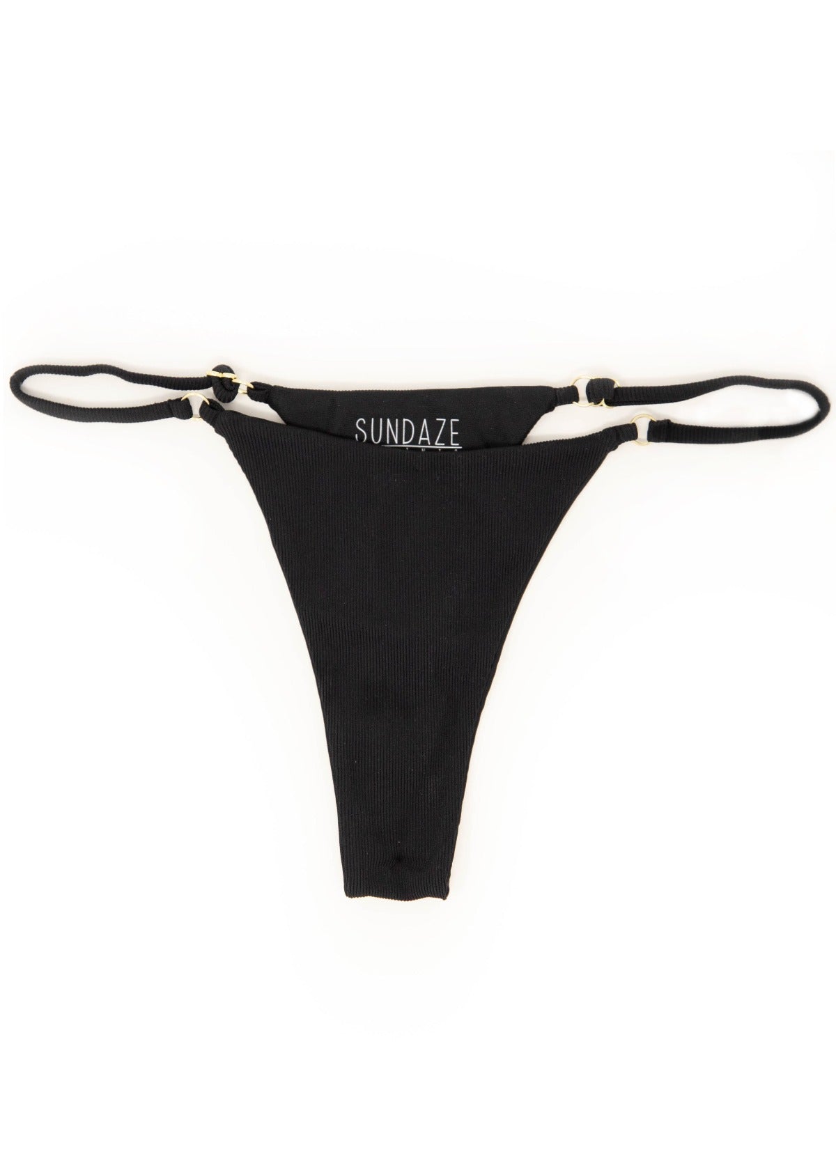 Nalani String Bottom X Black Eco-Rib from Sundaze Bikinis