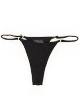 Nalani String Bottom X Black Eco-Rib from Sundaze Bikinis