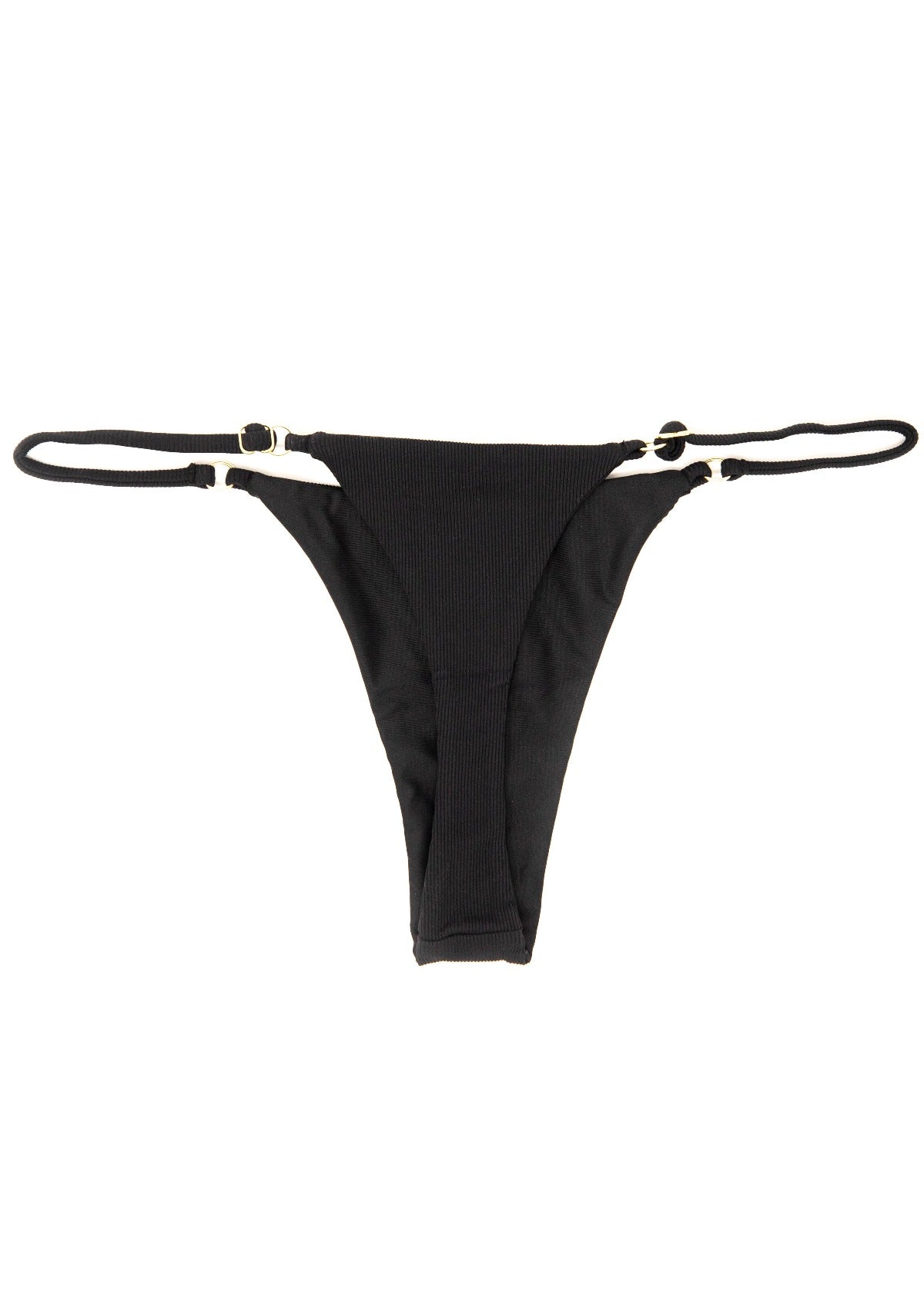 Nalani String Bottom X Black Eco-Rib from Sundaze Bikinis