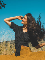 Button Top From Cotton Flower Clothing