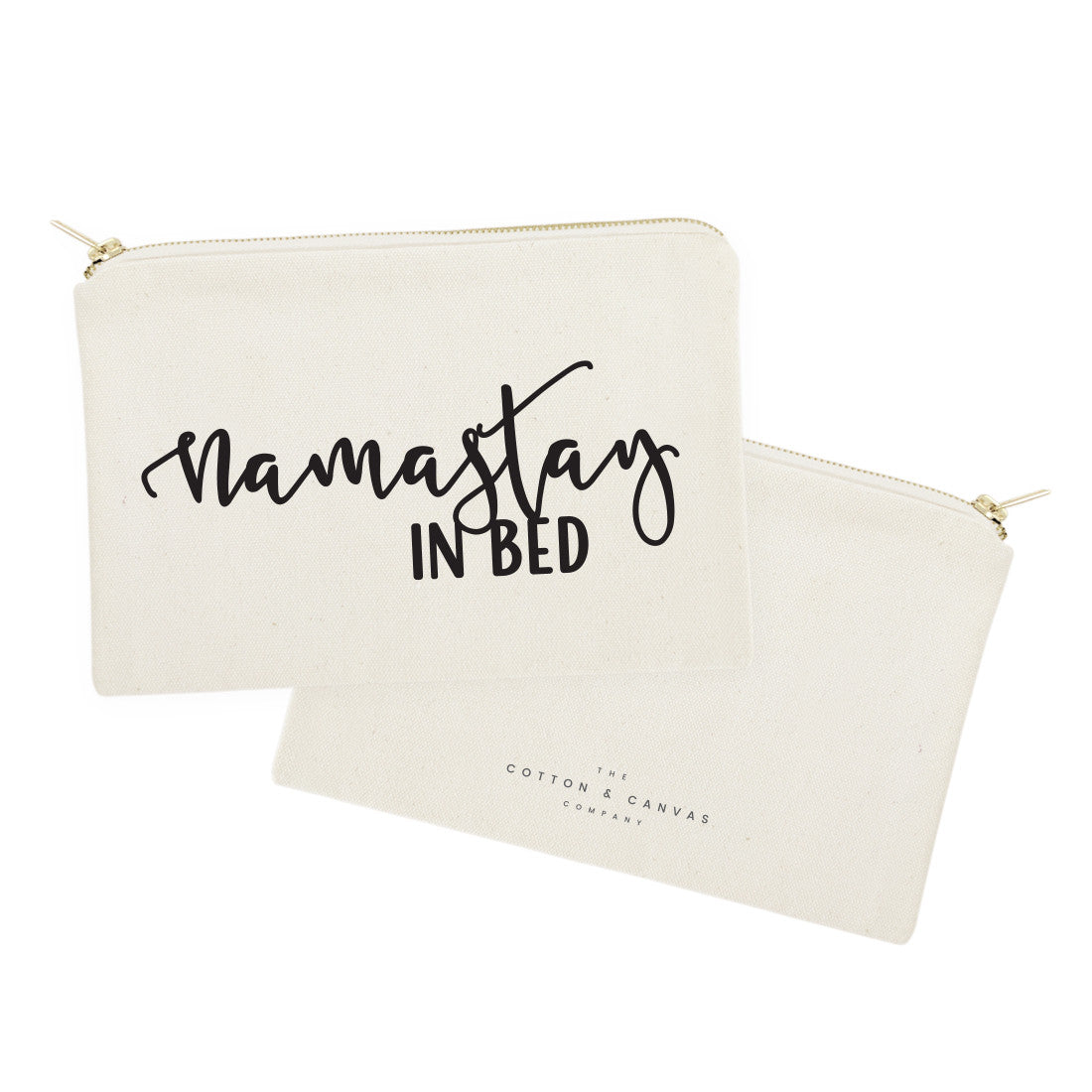 Namastay in Bed Cotton Canvas Cosmetic Bag from The Cotton & Canvas Co.