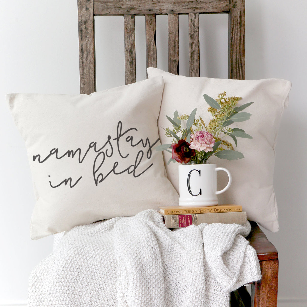 Namastay in Bed Pillow Cover from The Cotton & Canvas Co.