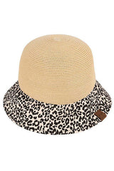 C.C Baby Leopard Print Cloche Straw Bucket Hat from Madeline Love