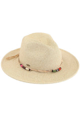 C.C Multi Threaded Toggles Trim Panama Hat from Madeline Love