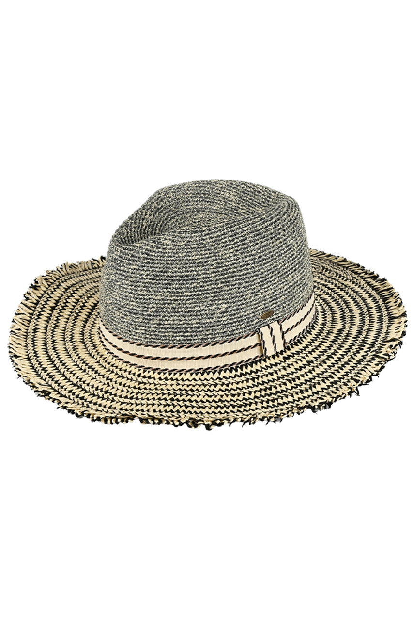 C.C Frayed Edge Panama Sun Hat from Madeline Love