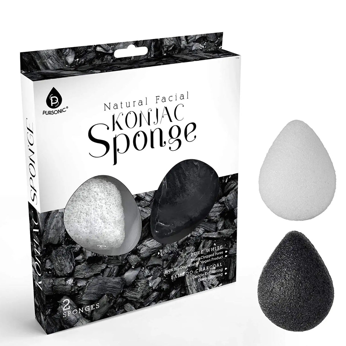 Natural Facial Konjac Sponge Duo Set from Pursonic