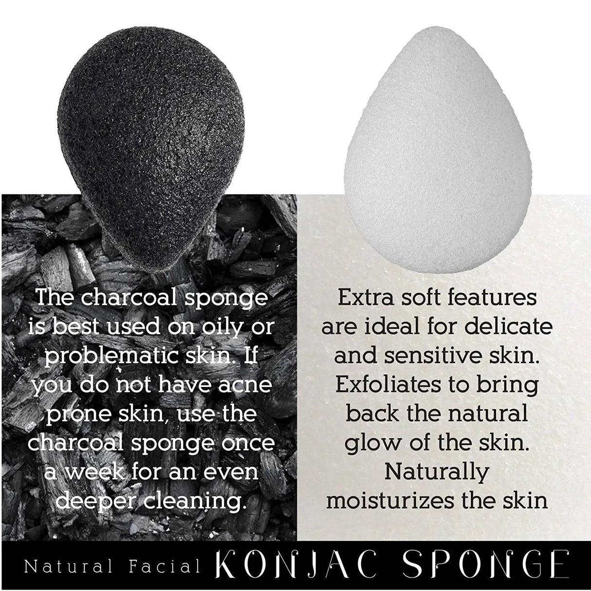 Natural Facial Konjac Sponge Duo Set from Pursonic
