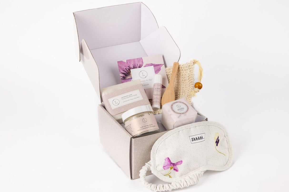 Lavender bath and body set, Natural skincare appreciation gift box from Lizush