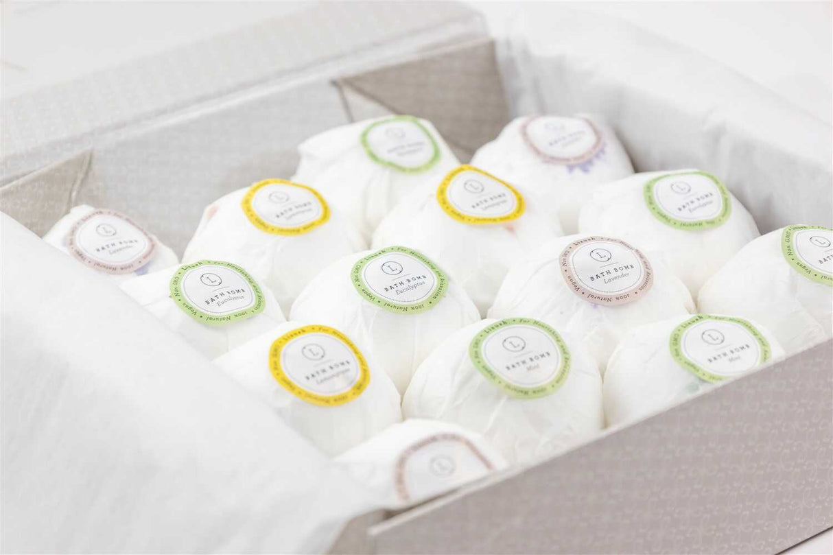 Bath Bombs Gift Box, Set of 14 Big 100% Natural Relaxing Bath Bombs from Lizush