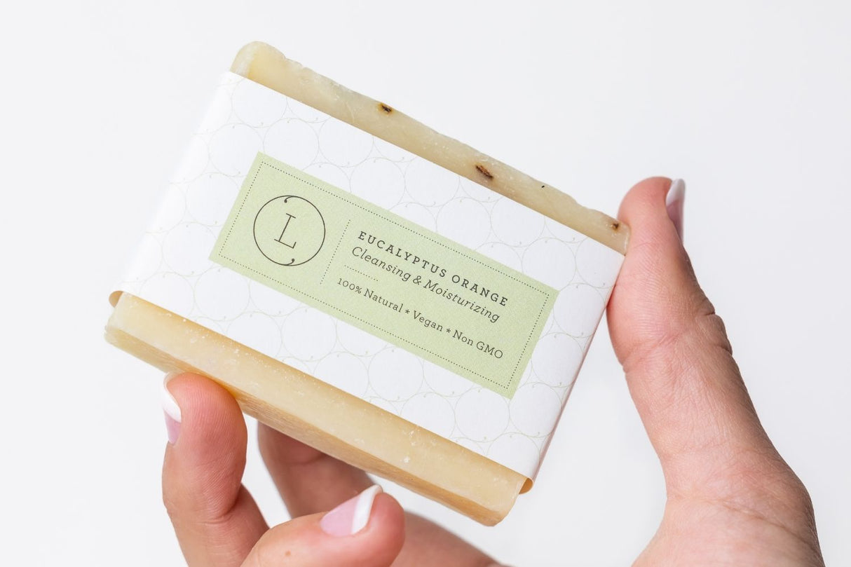 2x Eucalyptus Natural Handmade Soap Bar, Fresh Cold Process Soap from Lizush