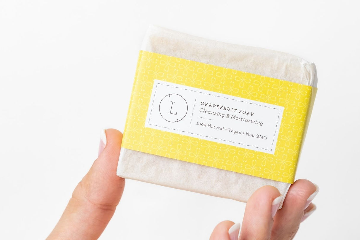 2x Natural Handmade Soap Bar, Pink Grapefruit Soap from Lizush