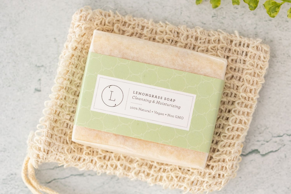 2 x Lemongrass Natural Soap Bar, Handmade Body Soap Gift from Lizush