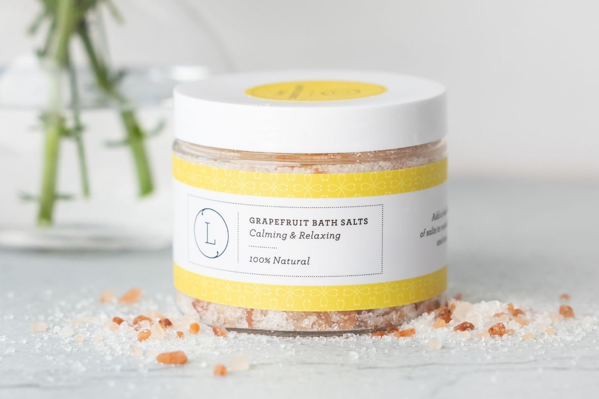 Grapefruit Natural Bath Salt Soak with Dead sea, Epsom and Himalayan salts from Lizush