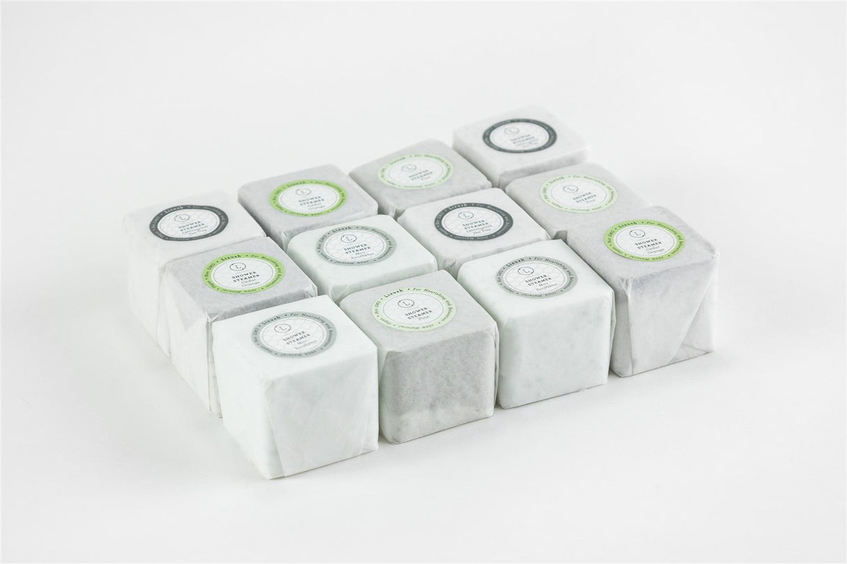 Earthy Shower Steamer Gift Box for Men and Women, Set of 12 Shower Steamers Package from Lizush