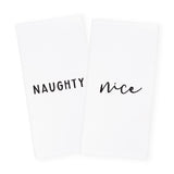 Naughty and Nice Christmas Kitchen Tea Towel, 2-Pack