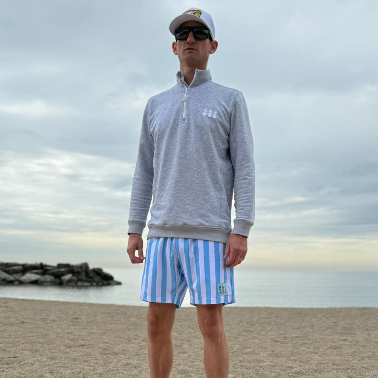 Country Club Grey Quarter Zip from Tropical Bros