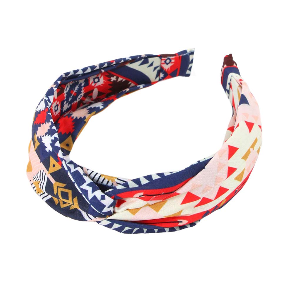 Aztec Patterned Twisted Headband from Madeline Love