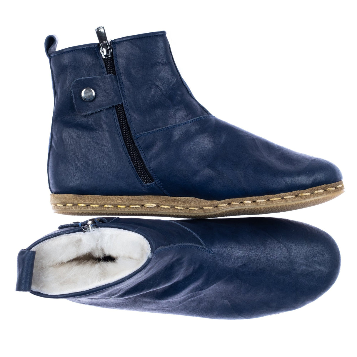 Men's Navy Boots From Atlantis Handmade Shoes