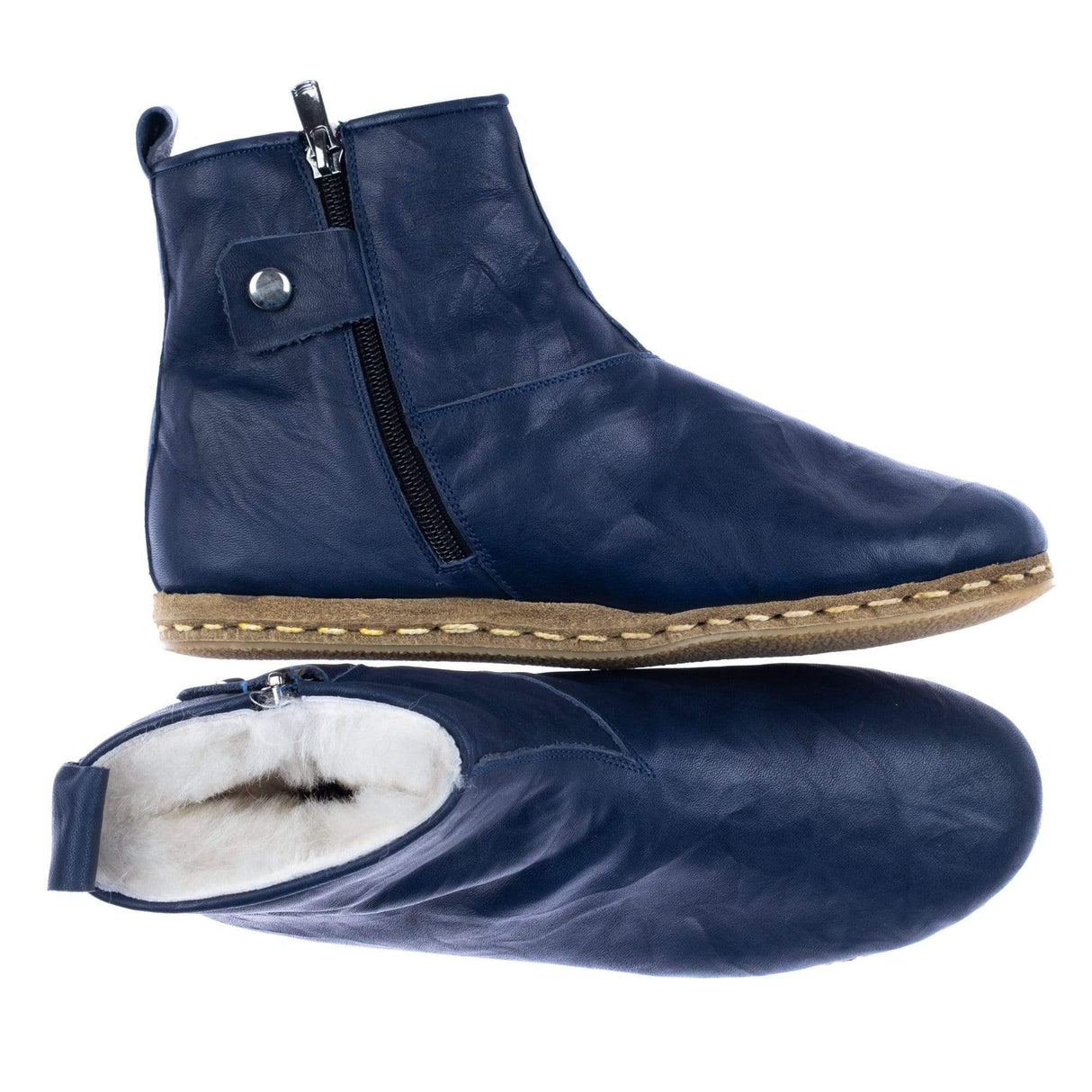 Women's Navy Boots from Atlantis Handmade Shoes