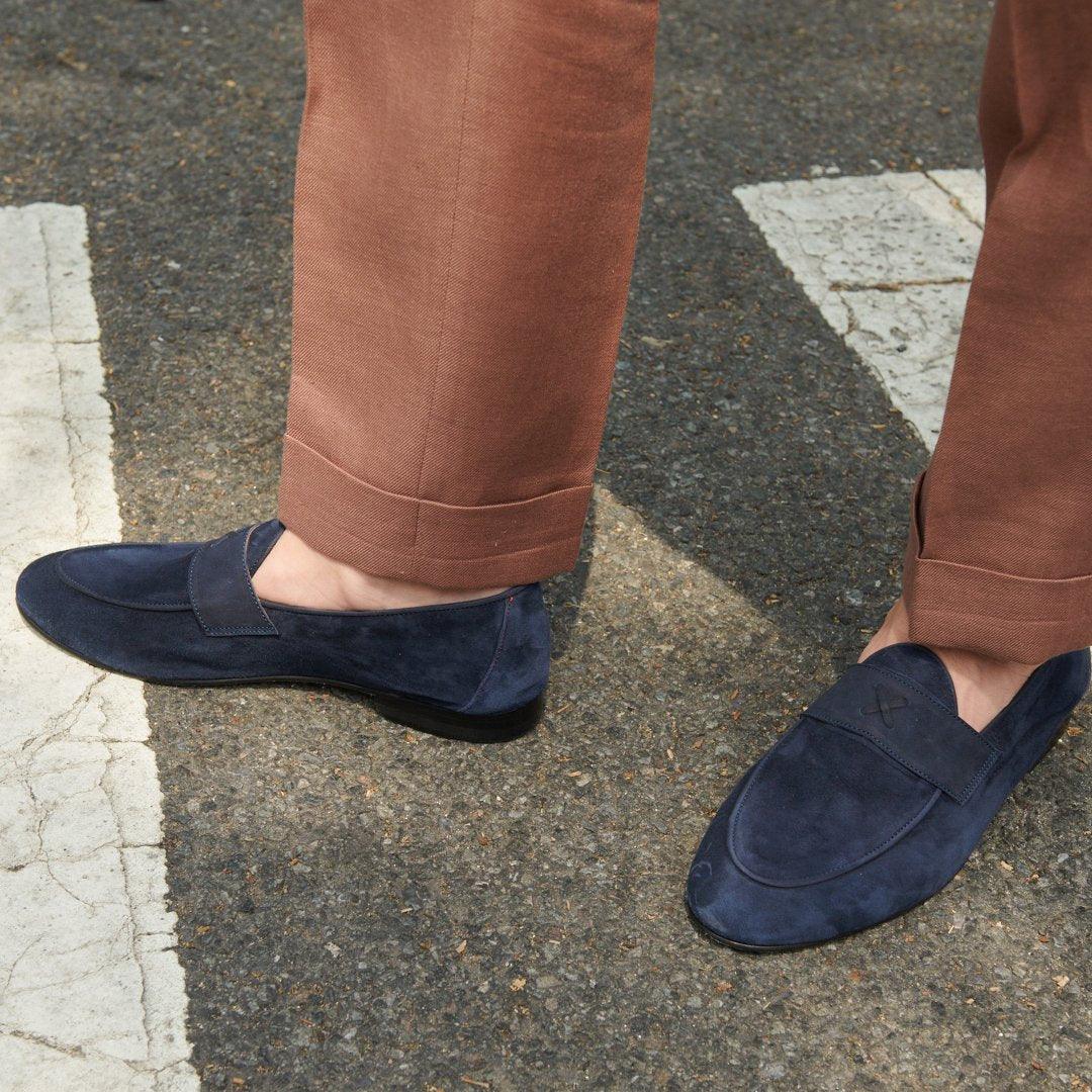 Men's Navy Suede Centesimo from Del Toro Shoes