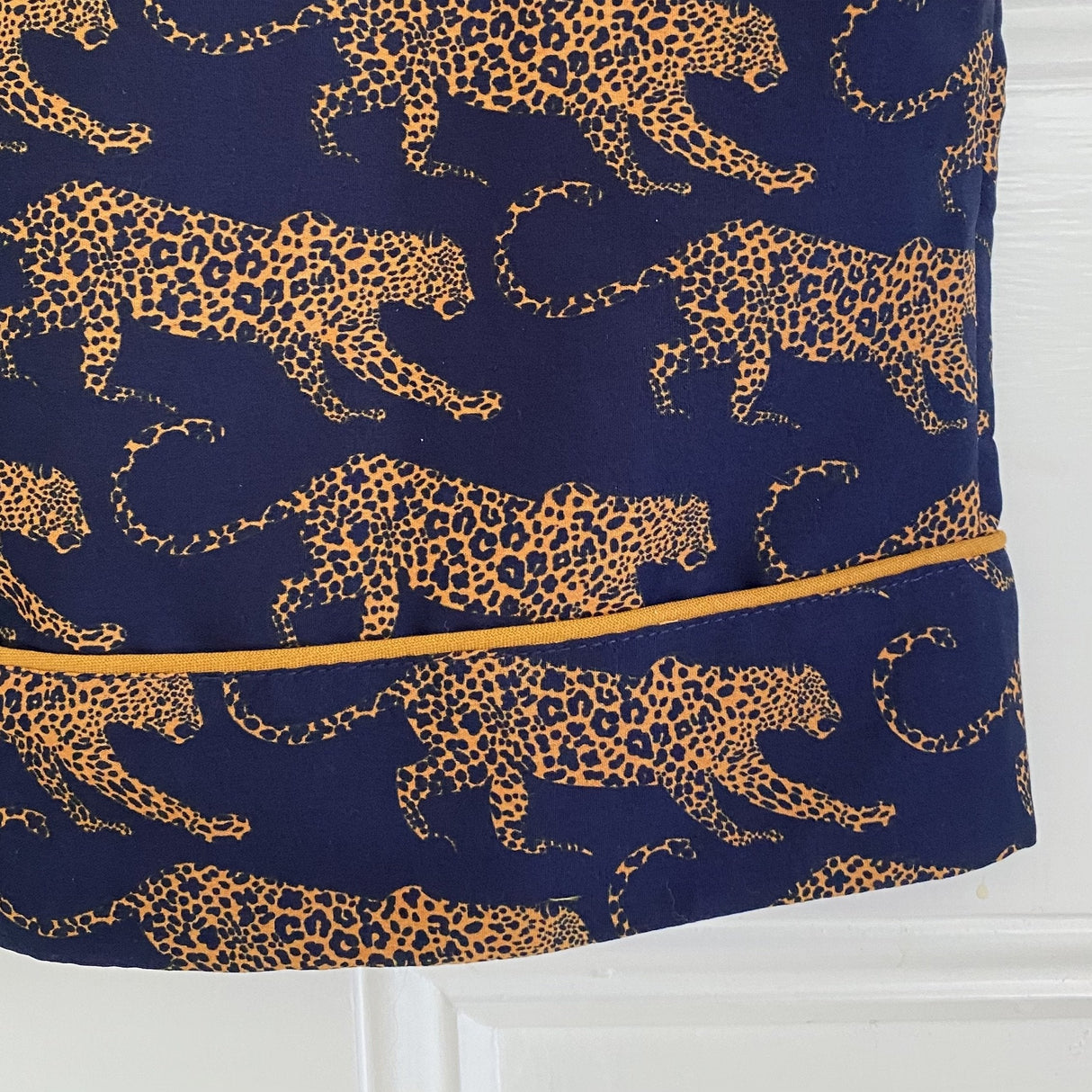 Kids' Navy Leopard Washable Silk Pajamas From Abroad Modern