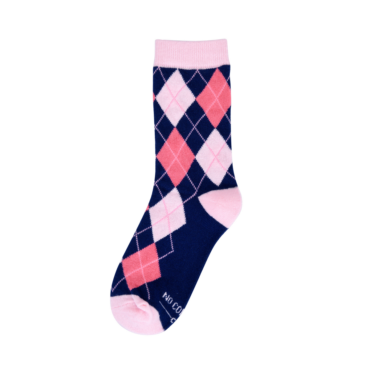 Navy and Pink Argyle Kids Socks from No Cold Feet