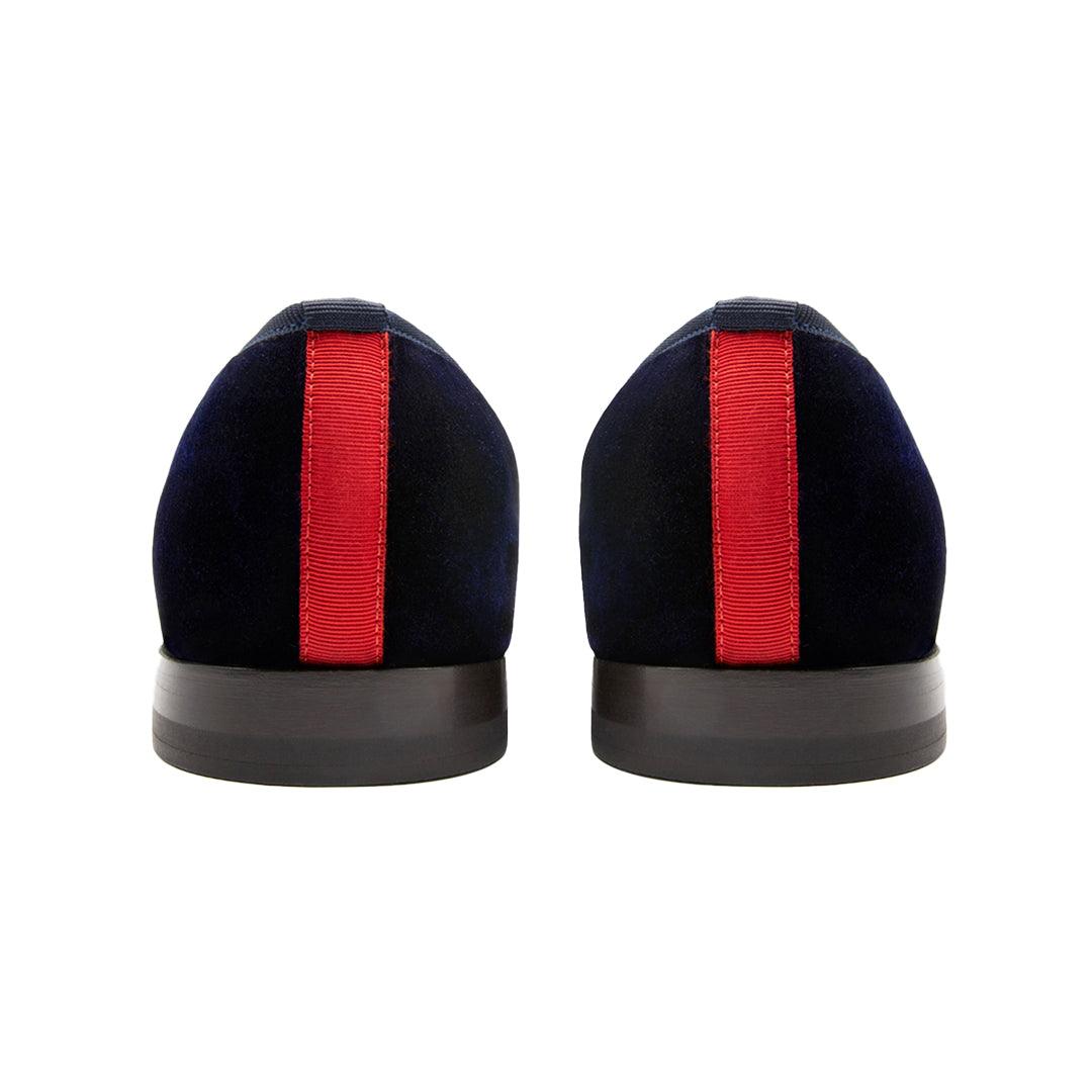 Men's Navy Velvet Slipper II from Del Toro Shoes