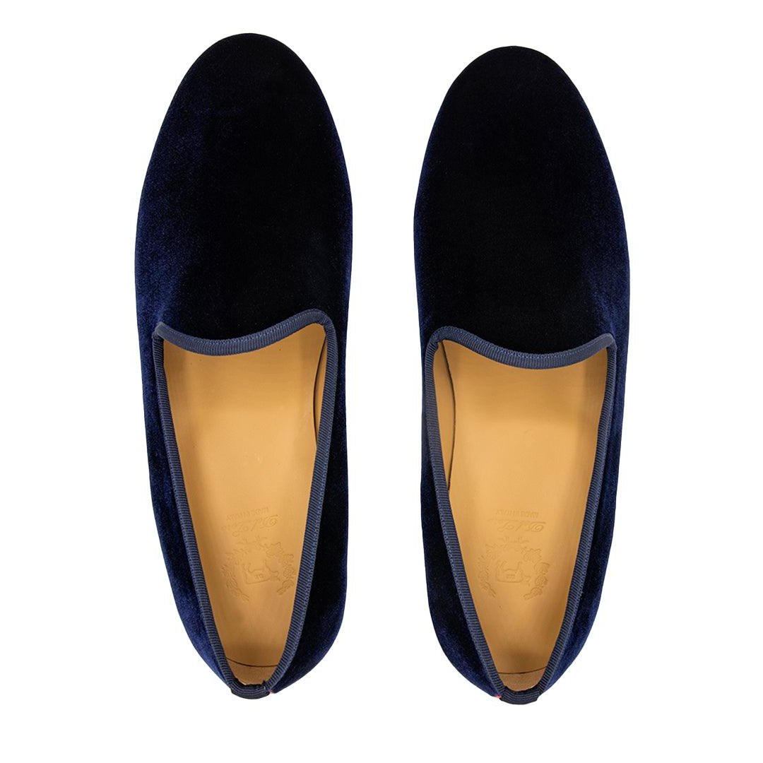 Men's Navy Velvet Slipper II from Del Toro Shoes