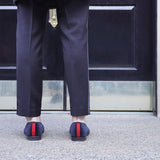 Men's Navy Velvet Slipper II from Del Toro Shoes