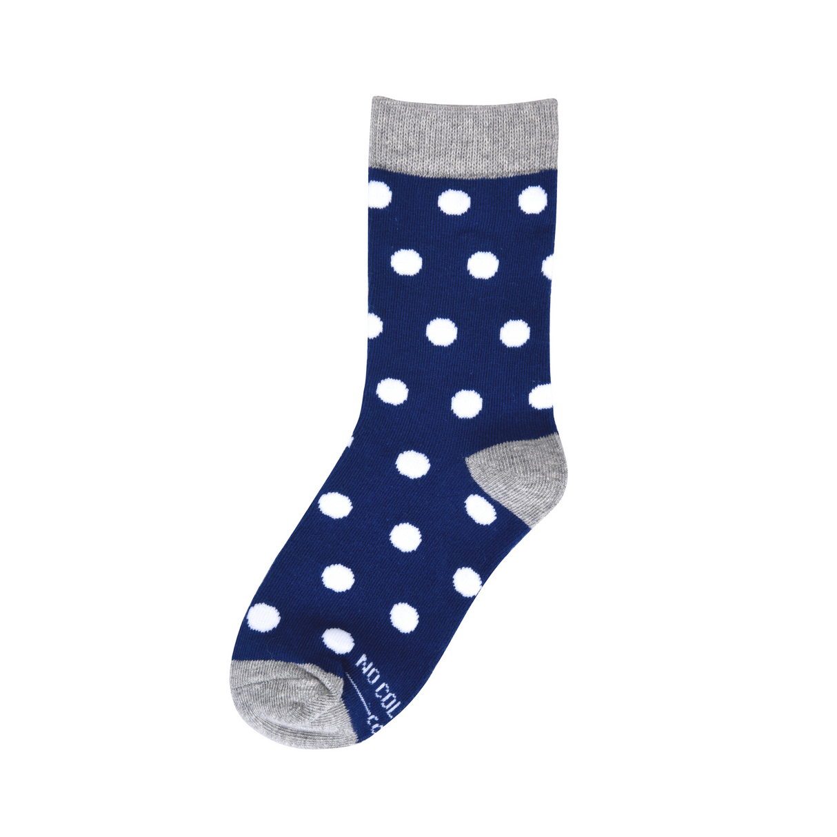 Navy with White Polka Dot Kids Socks from No Cold Feet