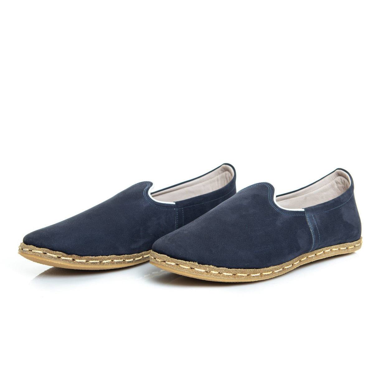 Women's Navy Blue Slip On Shoes from Atlantis Handmade Shoes