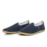Women's Navy Blue Slip On Shoes from Atlantis Handmade Shoes