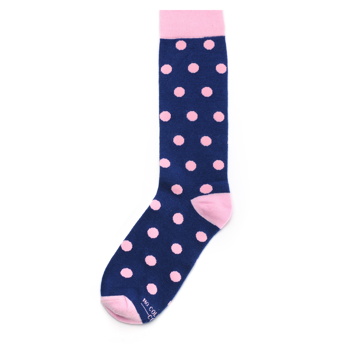 Navy Blue with Pink Polka Dot Socks from No Cold Feet