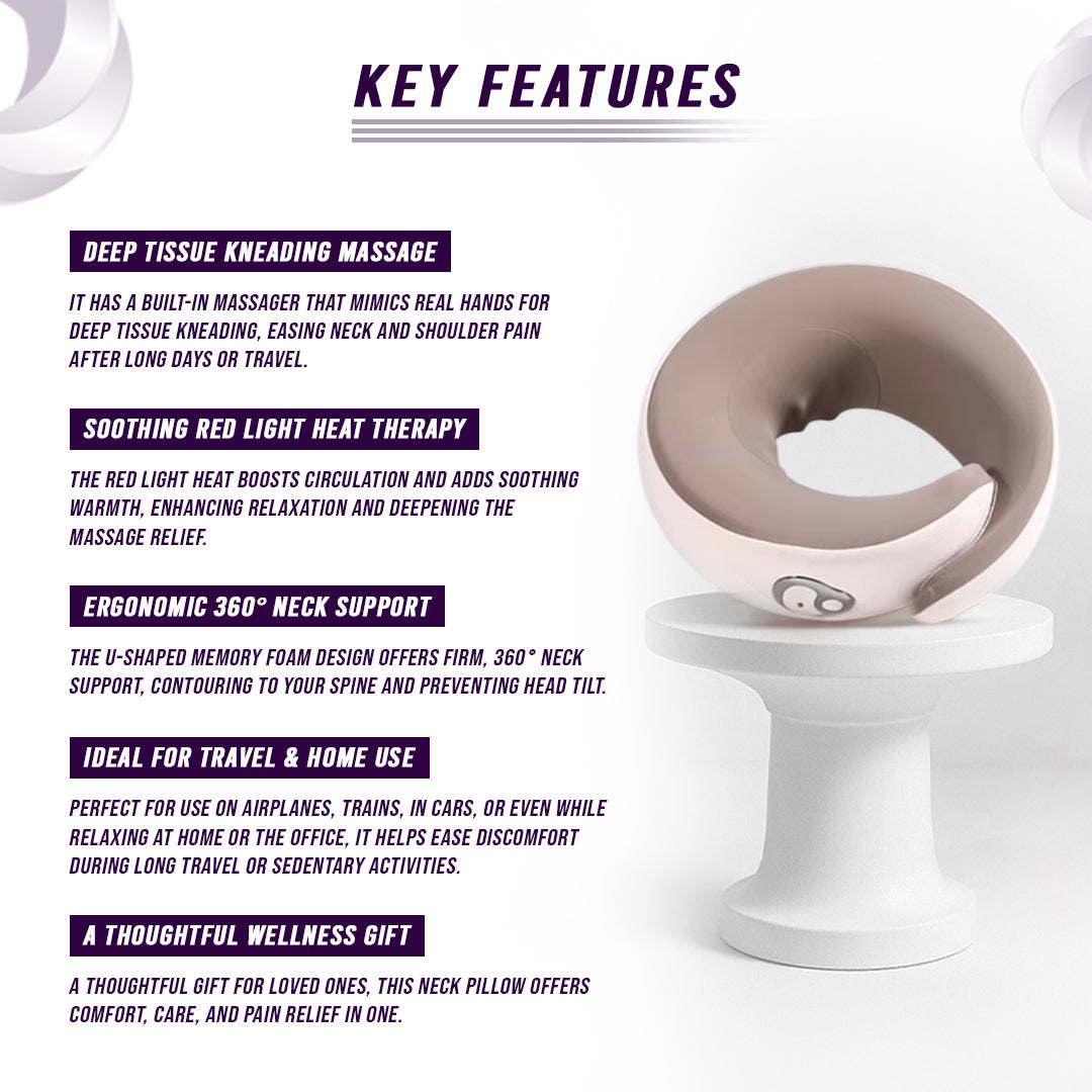 Multi-Purpose Neck Massage Pillow w/Warmth from eterus