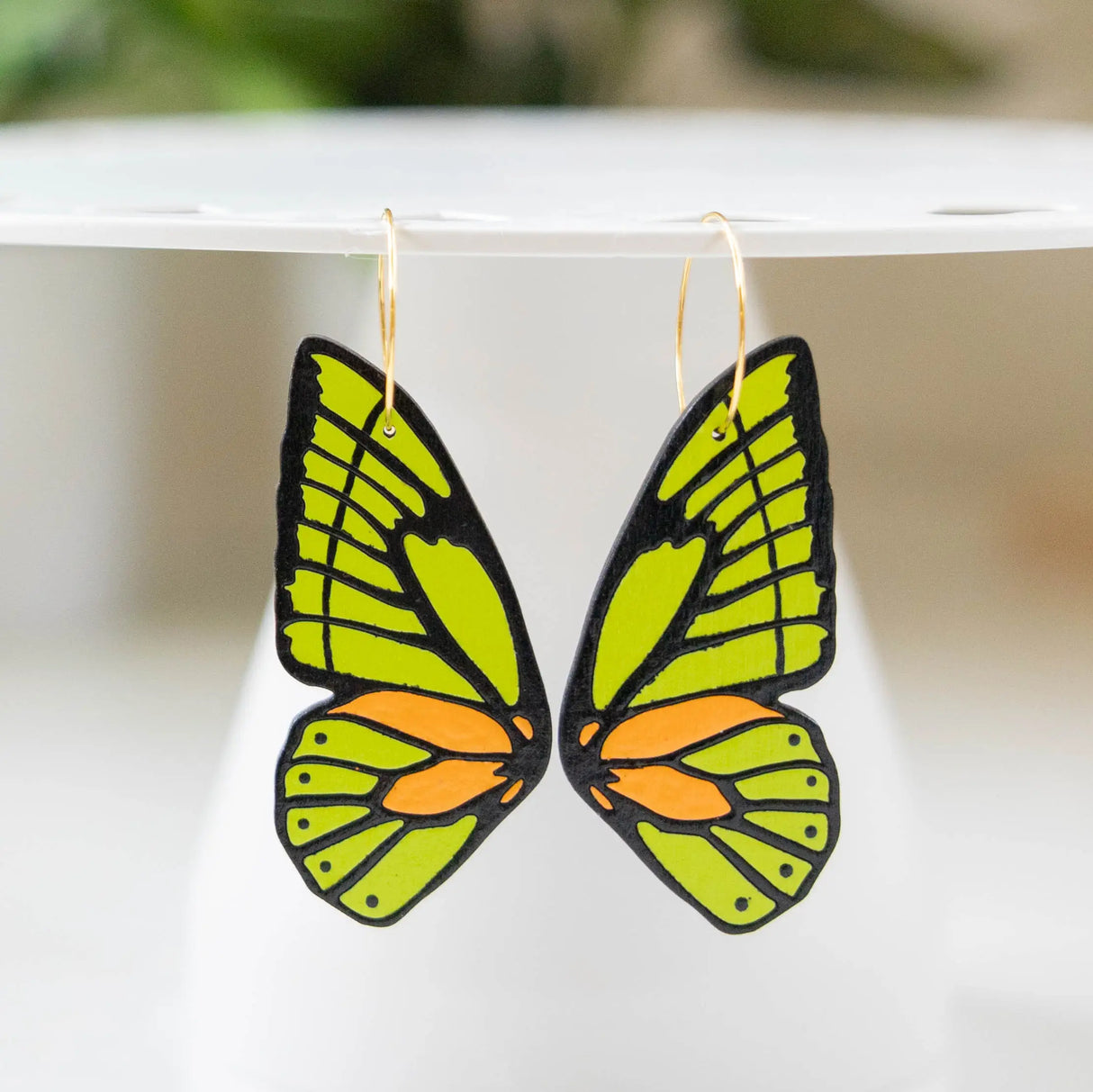 Neon Butterfly Wing Hoops from LE CHIC MIAMI