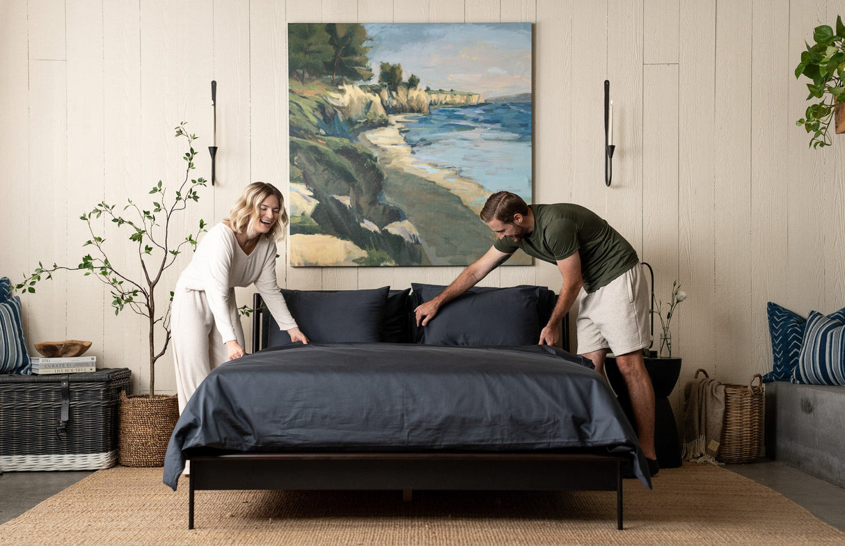 Sateen Organic Cotton Duvet Cover Set + Shams From Nest Bedding