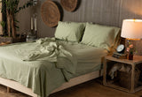 Crinkle Percale Organic Cotton Sheet Set + Pillowcases from Nest Bedding