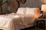 Crinkle Percale Organic Cotton Sheet Set + Pillowcases from Nest Bedding