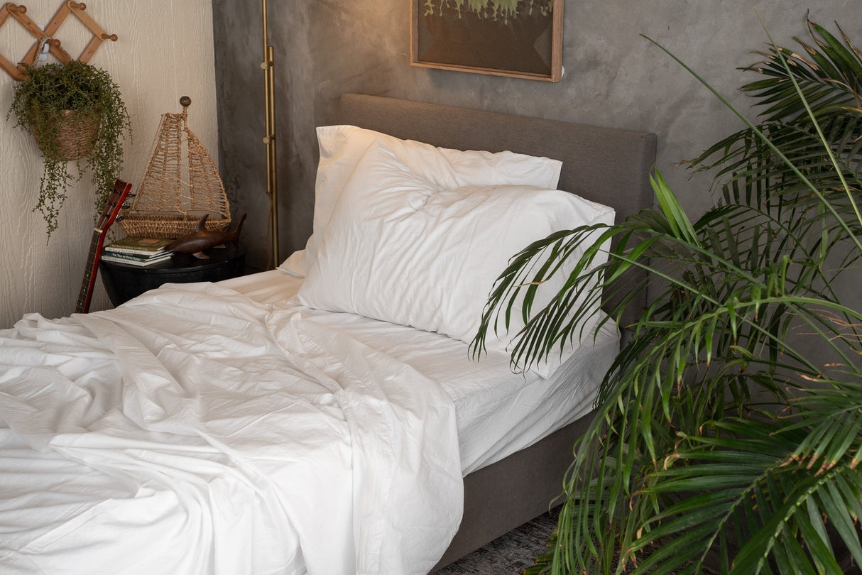 Kids Crinkle Percale Organic Cotton Sheet Set + Pillowcases From Nest Bedding