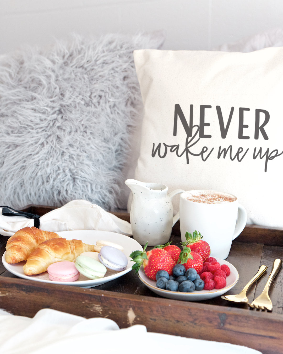 Never Wake Me Up Pillow Cover from The Cotton & Canvas Co.