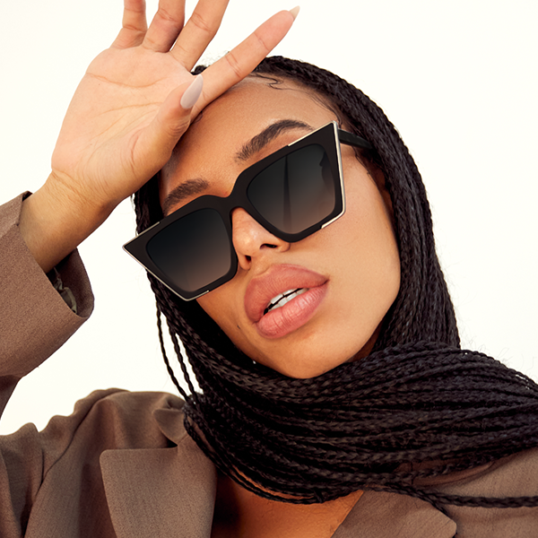 The CEO - Black Faded Black Lens Cateye Sunglasses from TopFoxx