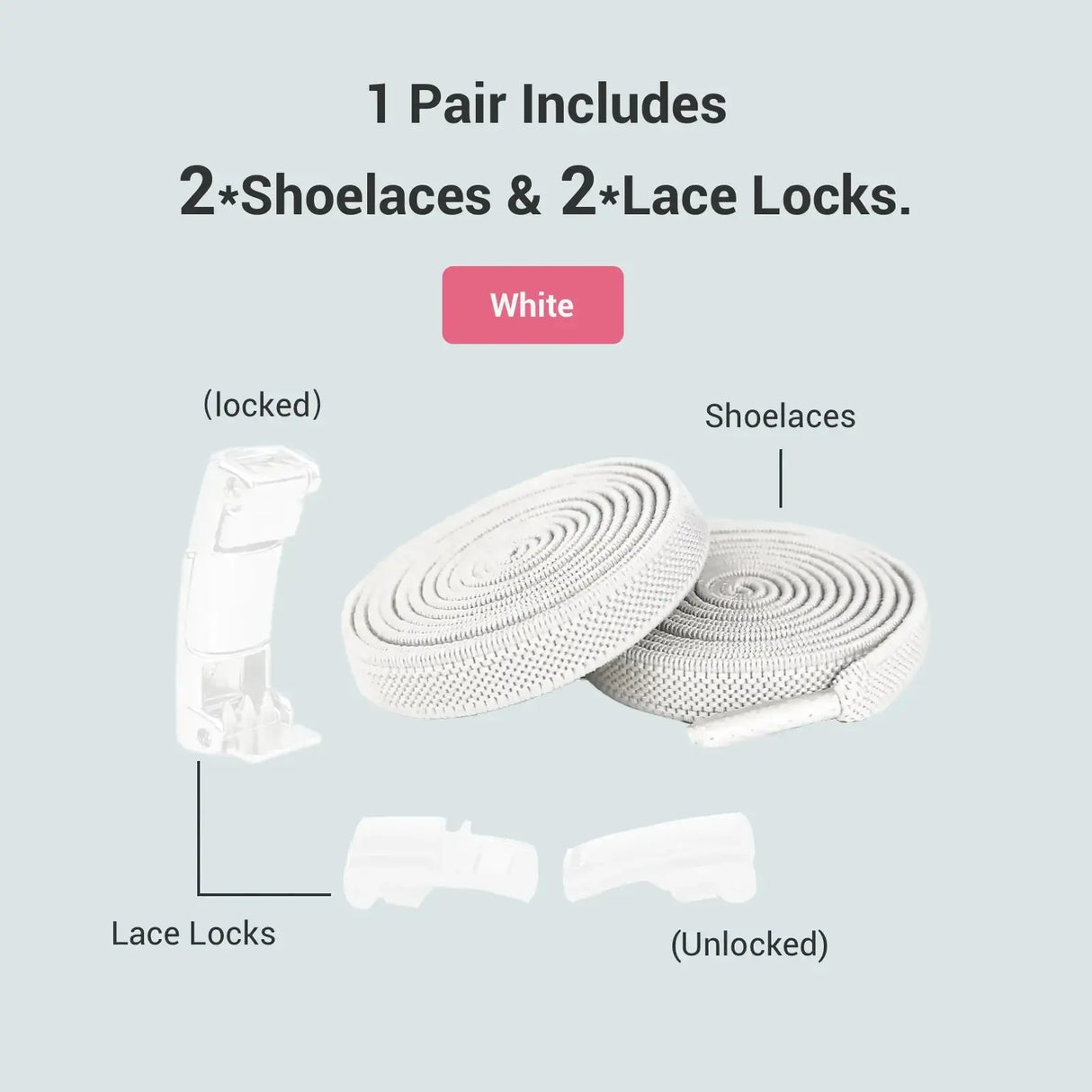 Eight Pairs No Tie Shoelace Replacement With Magnetic Lace Lock from Cool Gadget