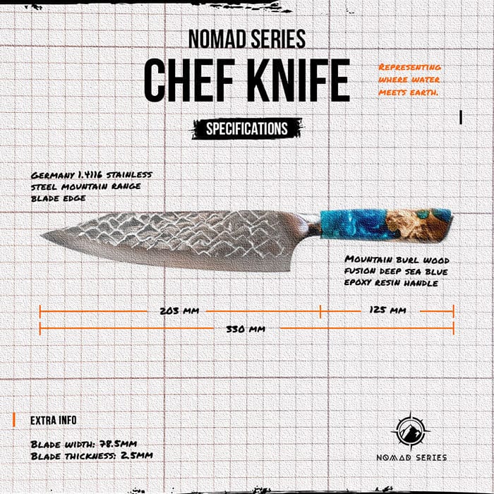 Nomad Series 8" Chef Knife From TheCookingGuild