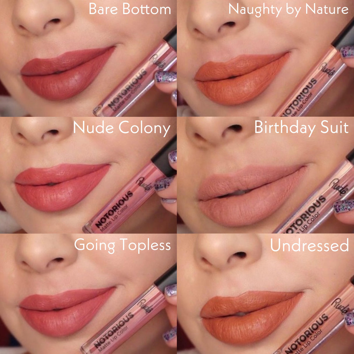 Crime Does Pay Notorious 6 Lip Color Set - Nude From Rude Cosmetics