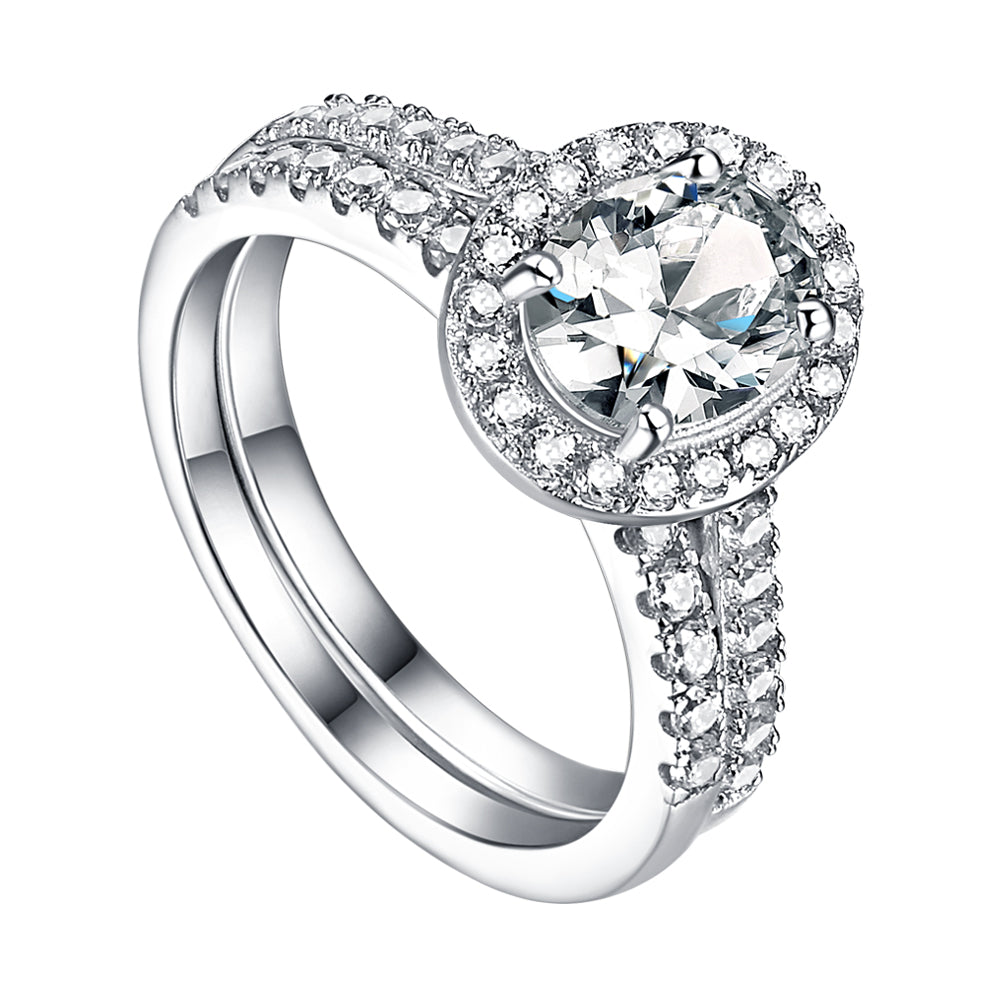 The Ada - Silver Wedding Ring Set From Vintage Gentlemen