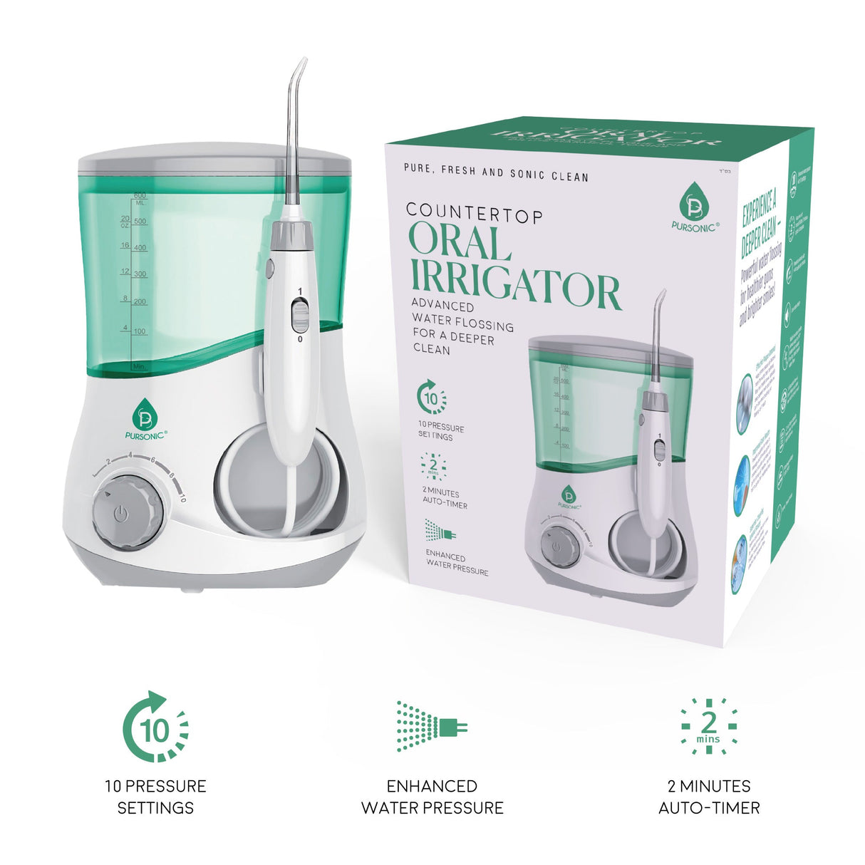 OI-200 Professional Counter Top Oral Irrigator Water Flosser from Pursonic