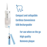 Compact Travel Oral Care Bundle: Portable USB Rechargeable Collapsible Water Flosser and Pursonic Portable Electric Toothbrush from Pursonic